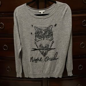 Adorable Joie “Night Owl” heather grey sweater…Size M